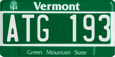 VT license plate ATG193