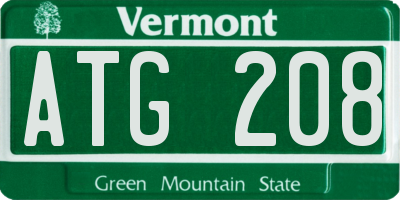 VT license plate ATG208