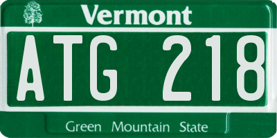 VT license plate ATG218