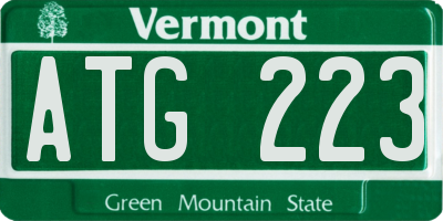 VT license plate ATG223