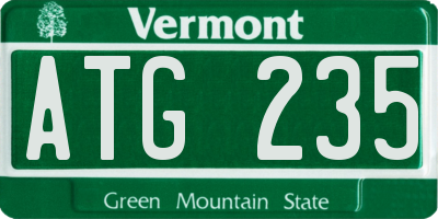 VT license plate ATG235