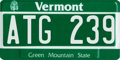 VT license plate ATG239