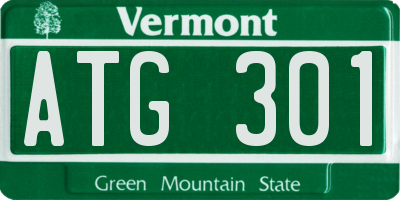 VT license plate ATG301