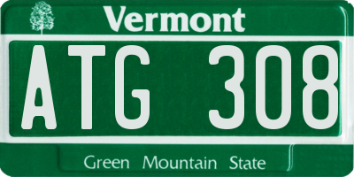 VT license plate ATG308