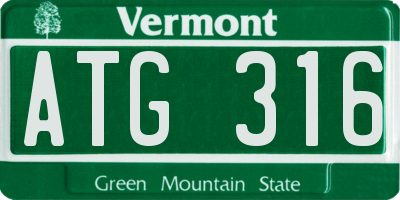 VT license plate ATG316