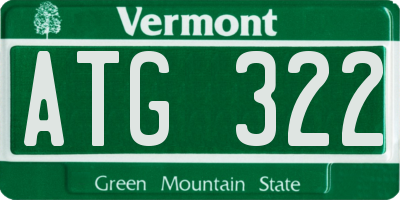 VT license plate ATG322