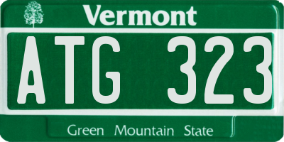 VT license plate ATG323
