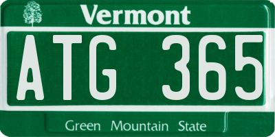 VT license plate ATG365