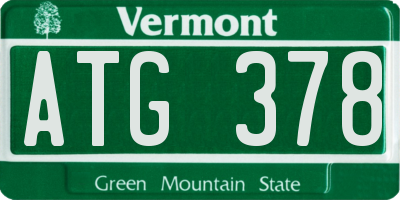 VT license plate ATG378
