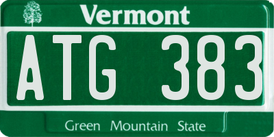 VT license plate ATG383