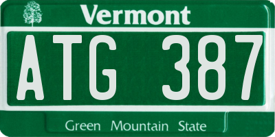 VT license plate ATG387