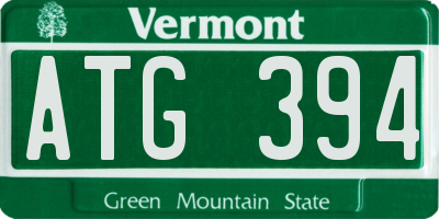 VT license plate ATG394