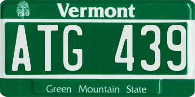 VT license plate ATG439