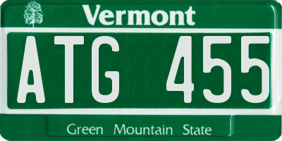 VT license plate ATG455