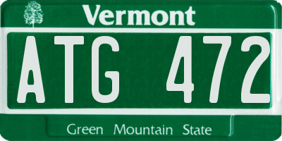 VT license plate ATG472