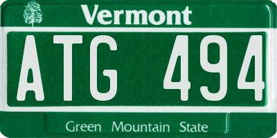 VT license plate ATG494