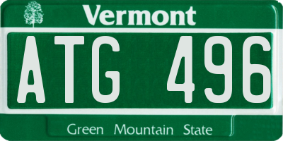 VT license plate ATG496