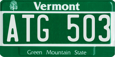 VT license plate ATG503