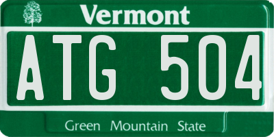 VT license plate ATG504