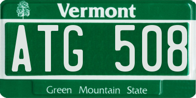 VT license plate ATG508