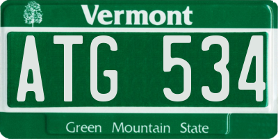VT license plate ATG534