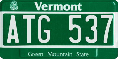 VT license plate ATG537