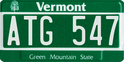 VT license plate ATG547