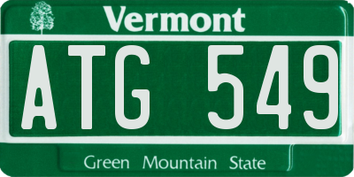 VT license plate ATG549