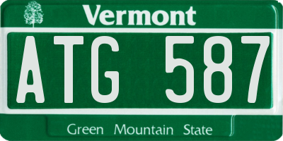VT license plate ATG587