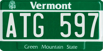 VT license plate ATG597