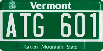 VT license plate ATG601