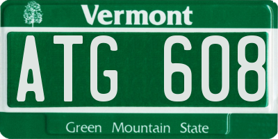 VT license plate ATG608