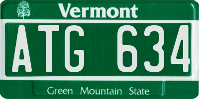 VT license plate ATG634