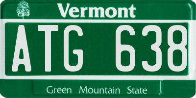 VT license plate ATG638