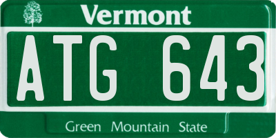 VT license plate ATG643