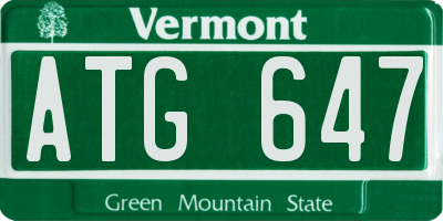 VT license plate ATG647