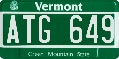 VT license plate ATG649