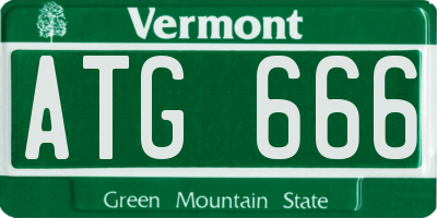 VT license plate ATG666