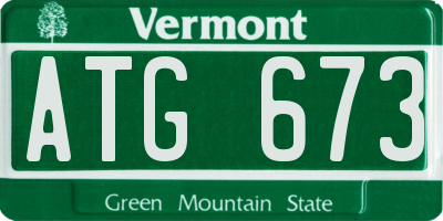 VT license plate ATG673