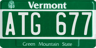 VT license plate ATG677