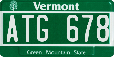 VT license plate ATG678