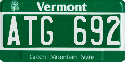 VT license plate ATG692