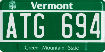 VT license plate ATG694