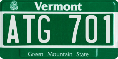 VT license plate ATG701