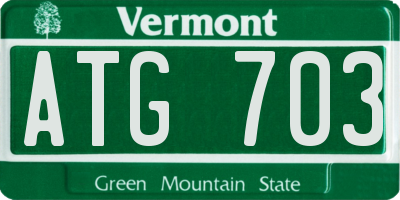 VT license plate ATG703