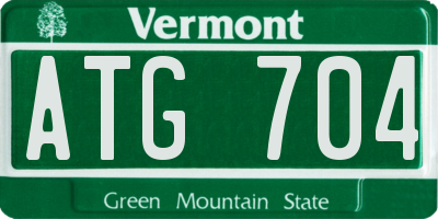 VT license plate ATG704