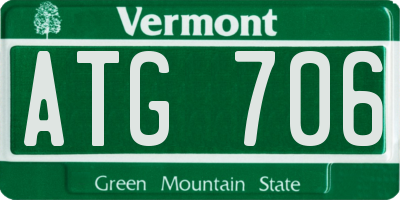 VT license plate ATG706