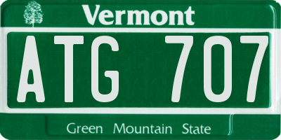 VT license plate ATG707