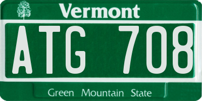 VT license plate ATG708