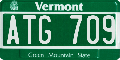 VT license plate ATG709